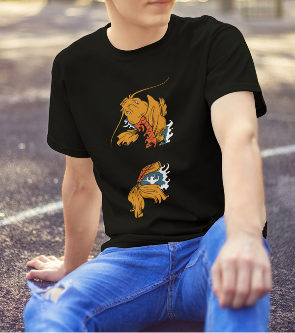 Koi Fish Splashing Through Waves T-Shirt