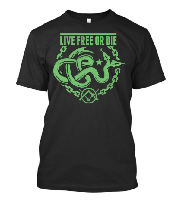 Live Free Or Die Snake Chain Star T-Shirt