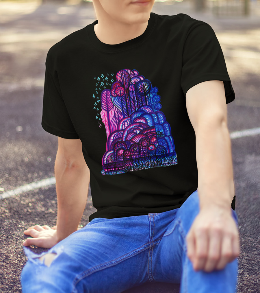 Magic Forest Vibrant Enchanted Wilderness With Colorful T-Shirt