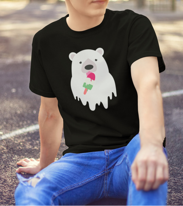 Polar Bear With Melting Ice Cream Cone T-Shirt