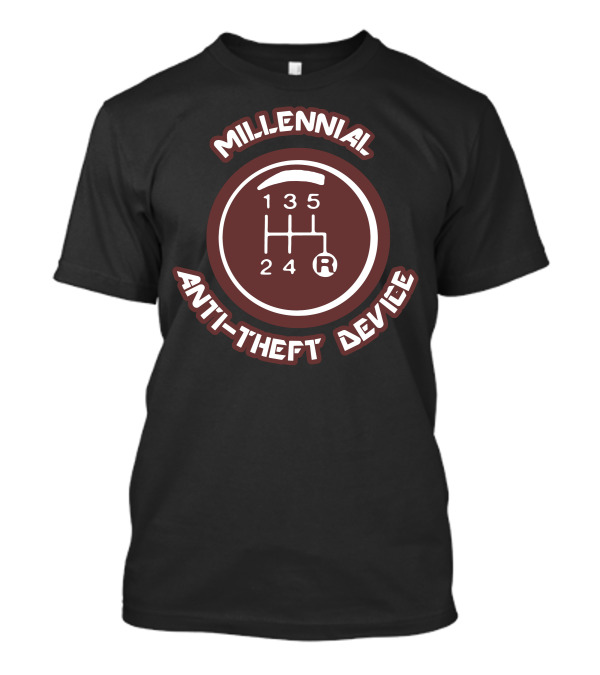 Manual Gear Shift Millennial Anti Theft Device T-Shirt