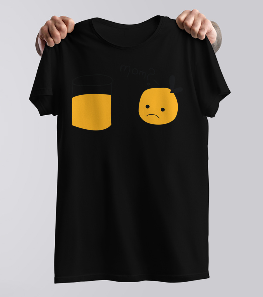 Mom Orange Juice Fruit Face Question T-Shirt