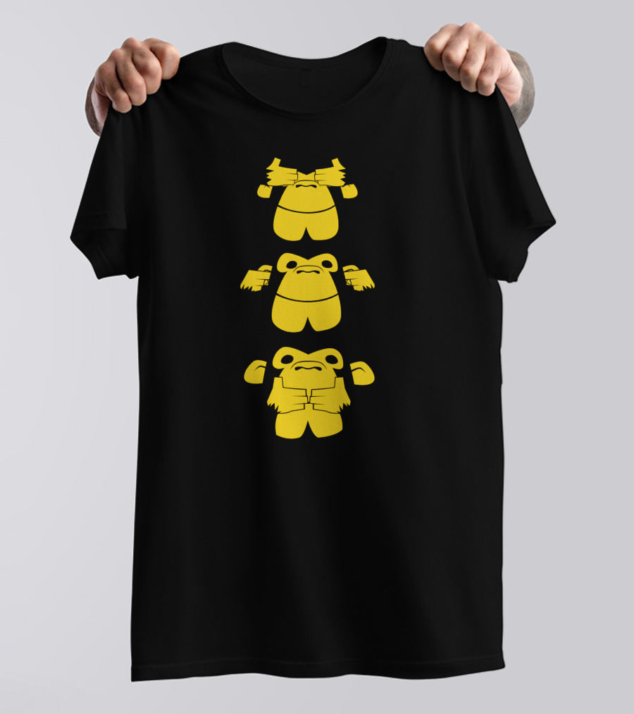 See No Evil Hear No Evil Speak No Evil Monkey Totem T-Shirt