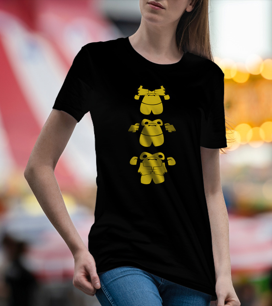See No Evil Hear No Evil Speak No Evil Monkey Totem T-Shirt