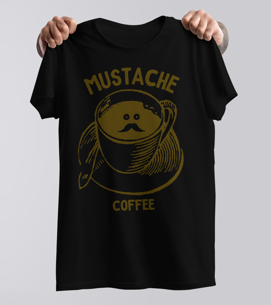 Mustache Coffee Cup With Saucer And Spoon T-Shirt