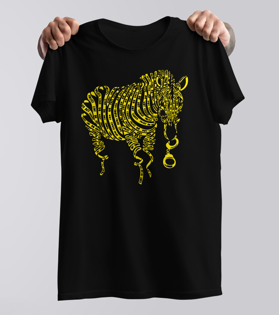 Nature Of Crime Police Tape Zebra T-Shirt