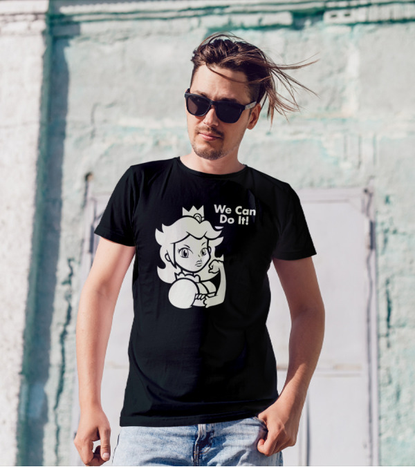 Peach We Can Do It Rosy Riveter T-Shirt
