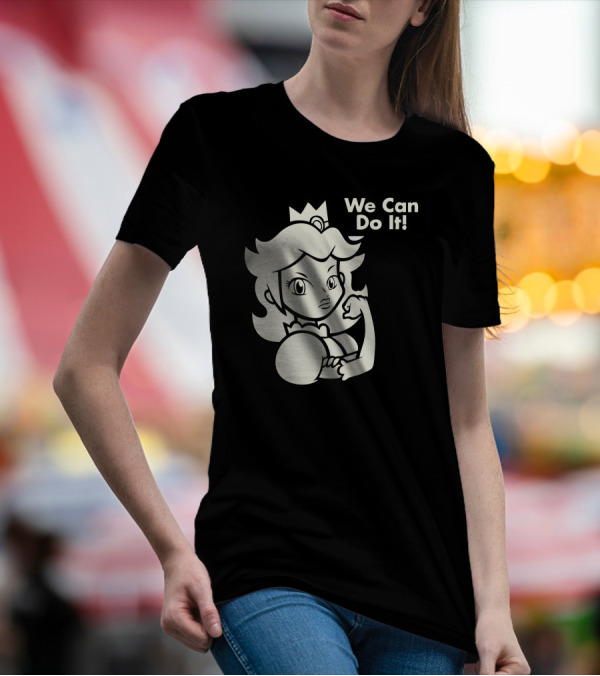 Peach We Can Do It Rosy Riveter T-Shirt