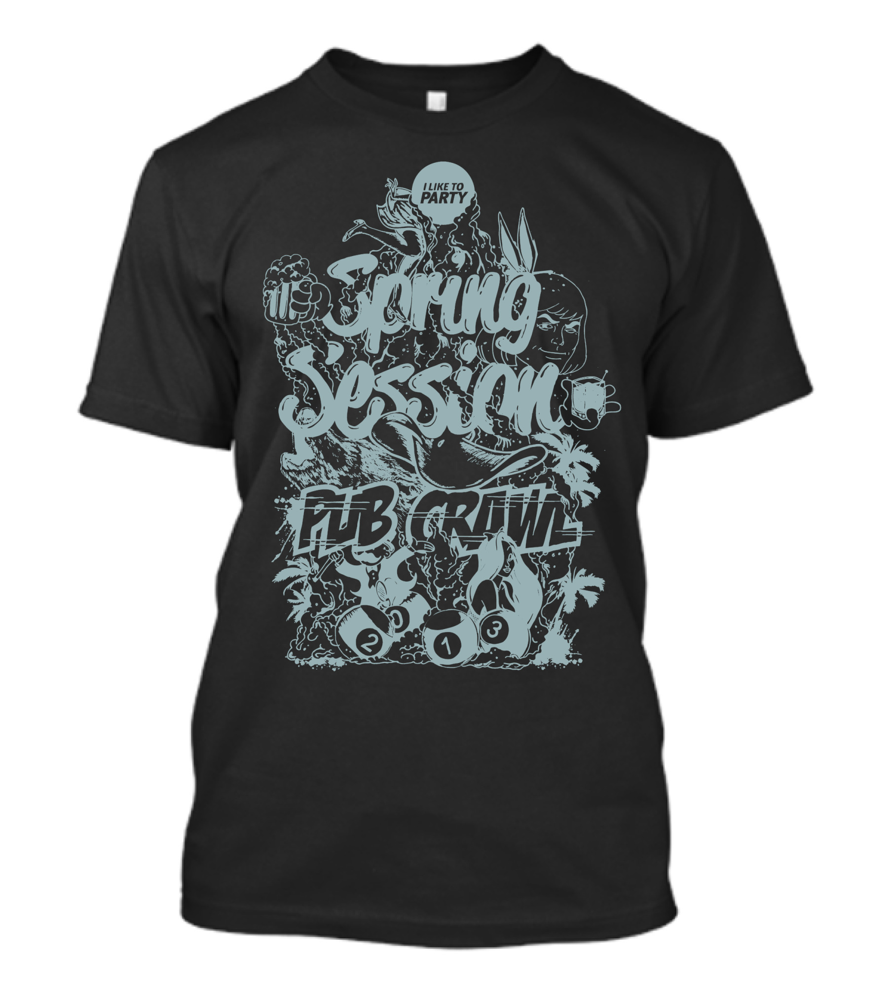 Spring Session Pub Crawl 2013 Like To Party T-Shirt