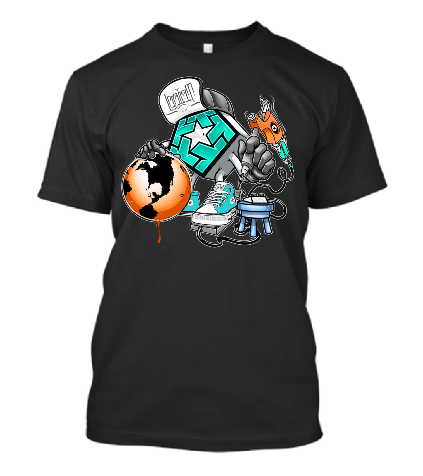 Star Guy Graffiti Art Earth Sneakers T-Shirt