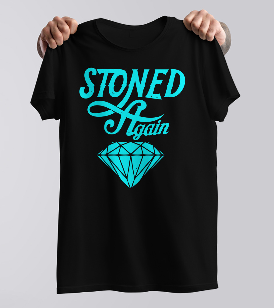 Stoned Again Turquoise Diamond Motif T-Shirt