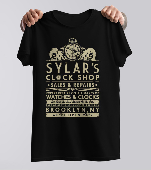 Sylar's Clock Shop Sales Repairs Watches Clocks Brooklyn NY Open 24/7 T-Shirt