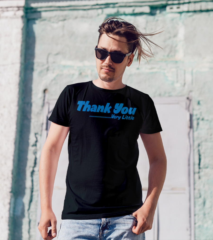 Thank You Very Little Retro Blue Text T-Shirt