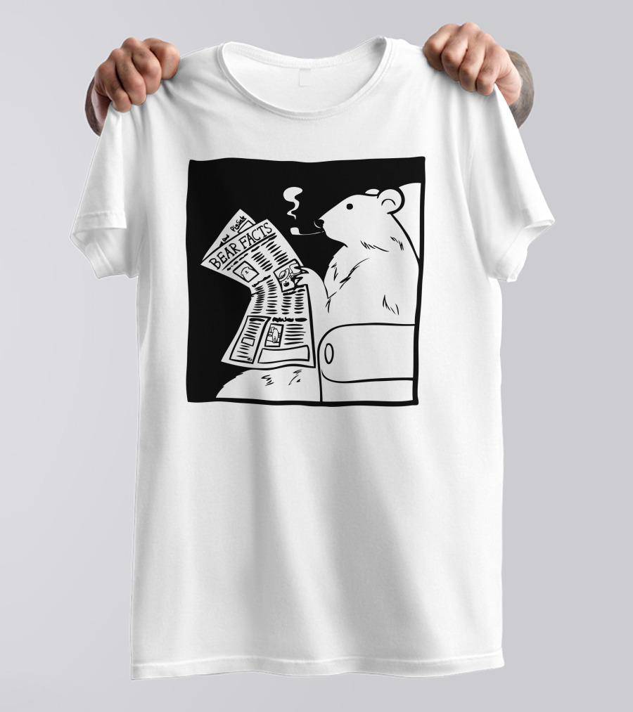 Bear Facts Newspaper Smoky Lounge Scene T-Shirt