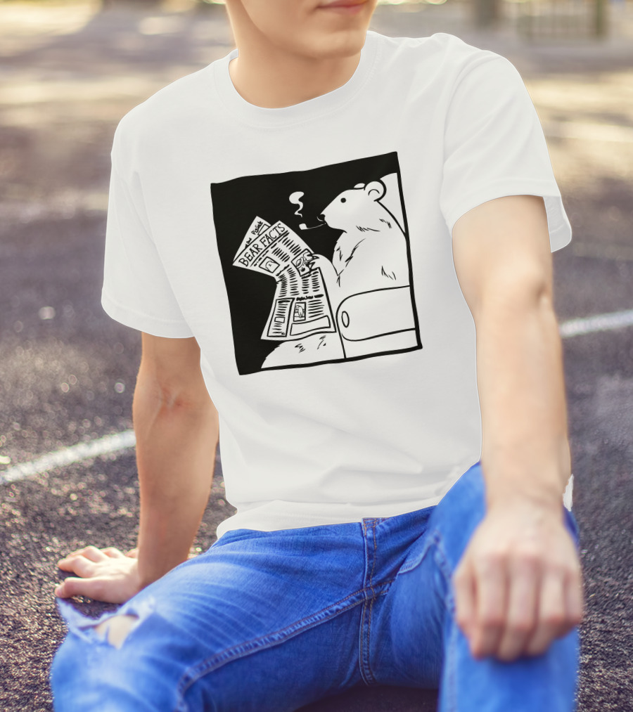 Bear Facts Newspaper Smoky Lounge Scene T-Shirt