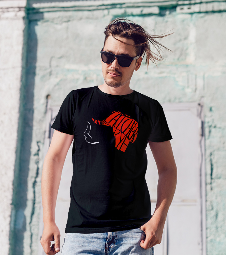 The Catcher In The Rye Red Cap Silhouette Smoking Scene T-Shirt