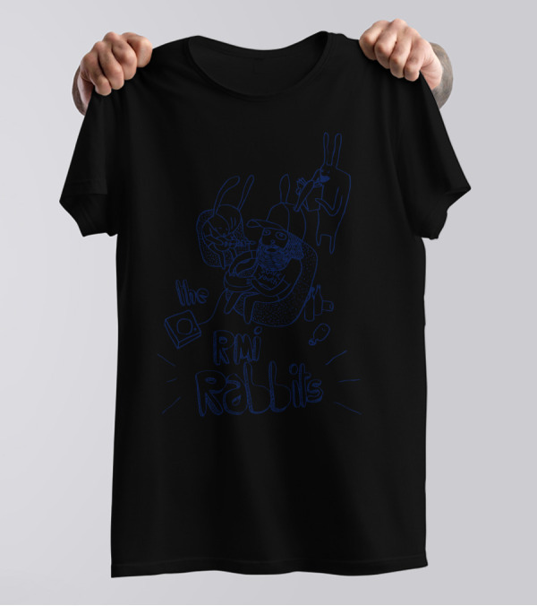 The Rmi Rabbits Cartoon Characters With Bearded Man And Music T-Shirt