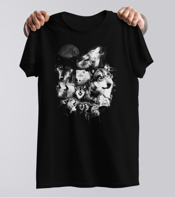 The Ultimate Wolf Moon Howling Pack T-Shirt