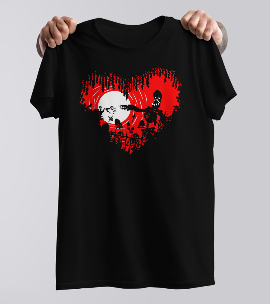 Till Death Do Us Part Zombie Heart Graveyard Scene T-Shirt