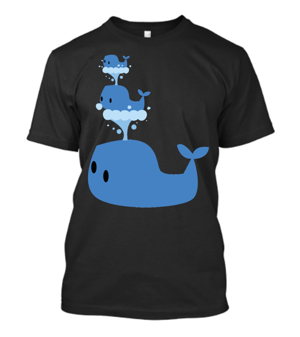 Whale Whale And Whale Stacked Blue Whales Playful T-Shirt