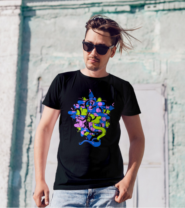 Wildstyle Character Maze Neon T-Shirt
