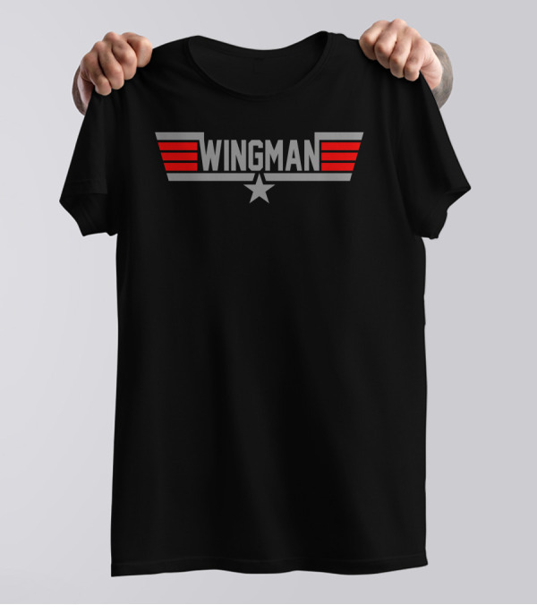 Wingman Top Gun Inspired Logo With Star And Stripes T-Shirt