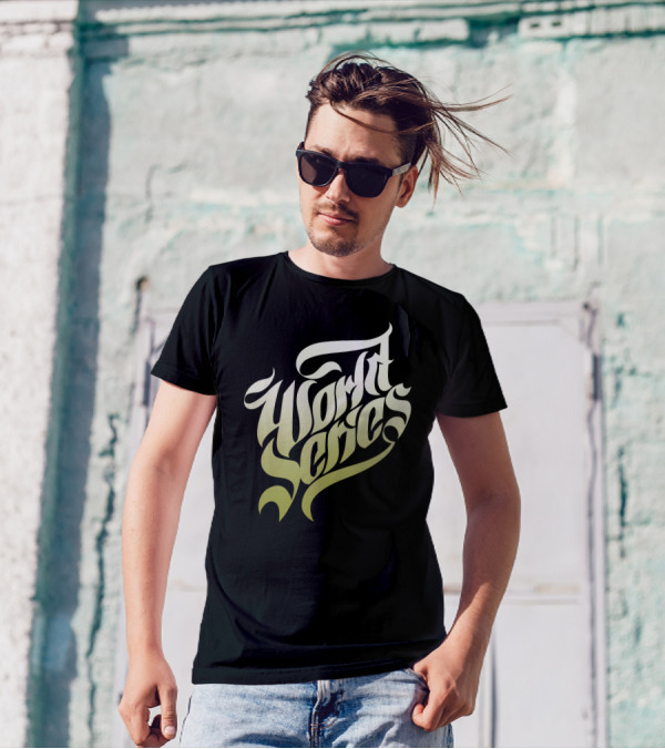 World Series Championship Bold Script Typography T-Shirt