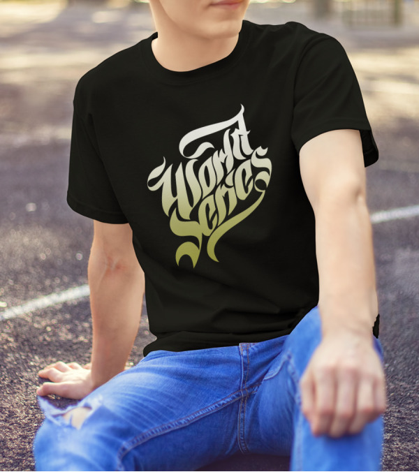 World Series Championship Bold Script Typography T-Shirt