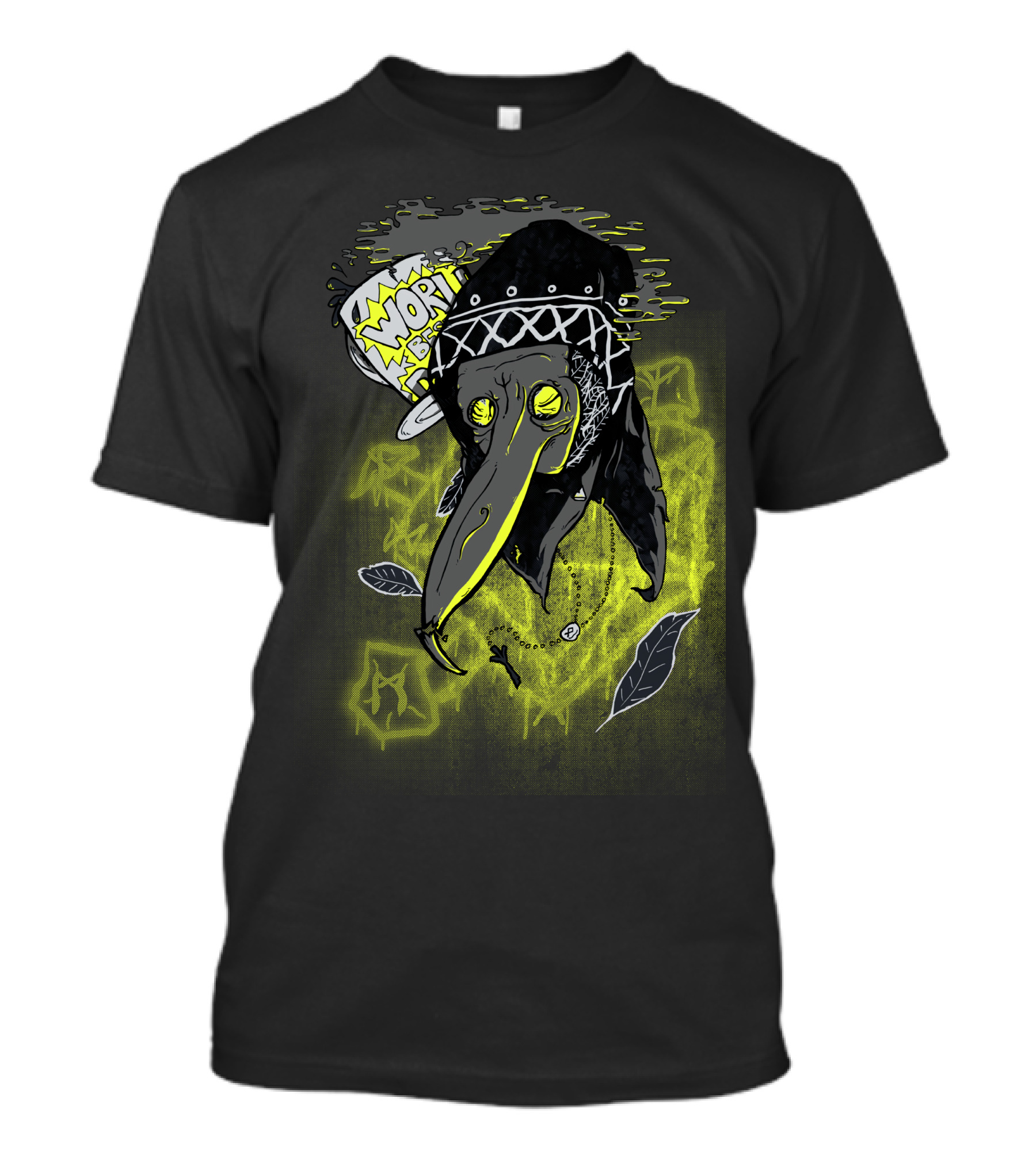 Worlds Best Dad Plague Doctor Mask Graffiti Leaf Elements T-Shirt