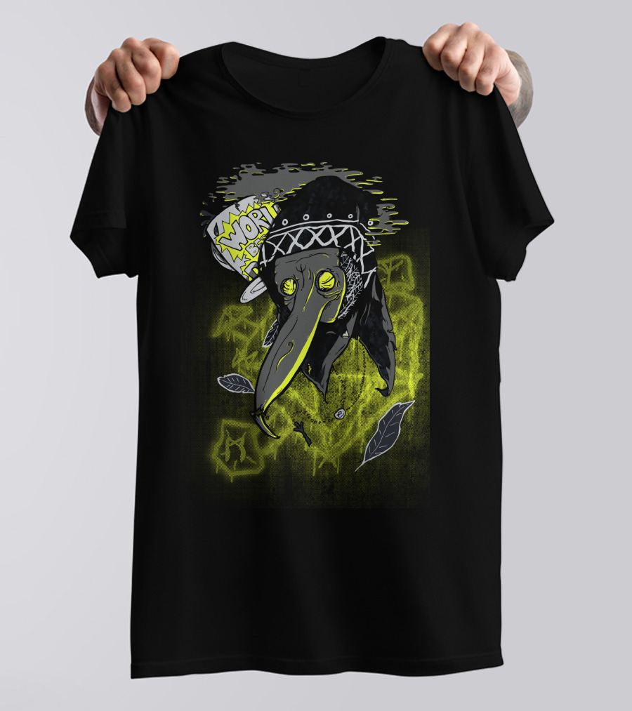 Worlds Best Dad Plague Doctor Mask Graffiti Leaf Elements T-Shirt