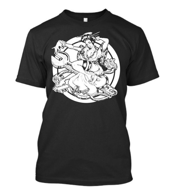 Wrenchin Long Time Geisha With Wrench In Flowing Robes T-Shirt