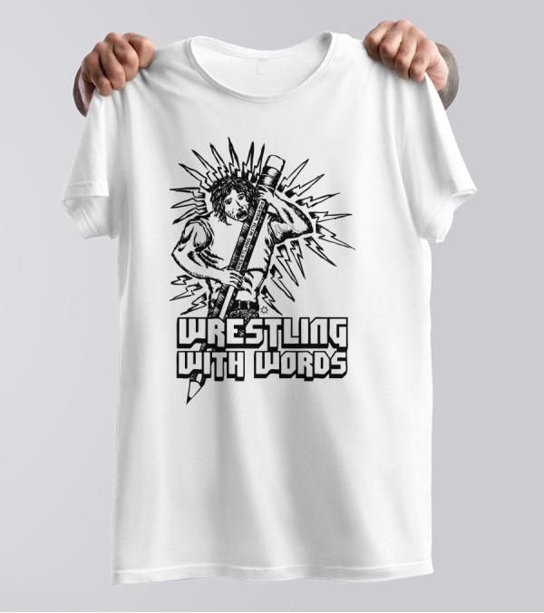 Wrestling With Words Pen Wrestler Lightning Burst T-Shirt