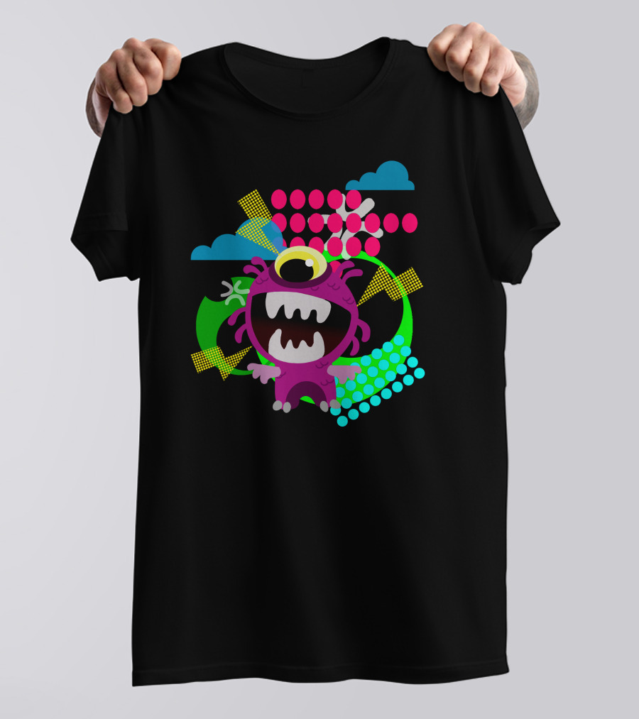Yokai Baka Monster With Colorful Geometric Shapes T-Shirt