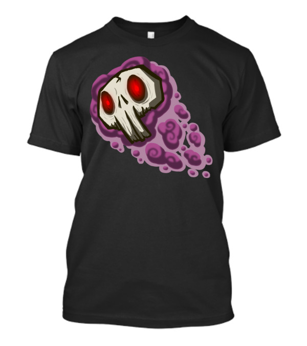 Pop Phantom Skull With Purple Swirling Smoke And Red Eyes T-Shirt