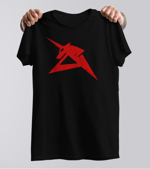 Red Unicorn Geometric Emblem T-Shirt