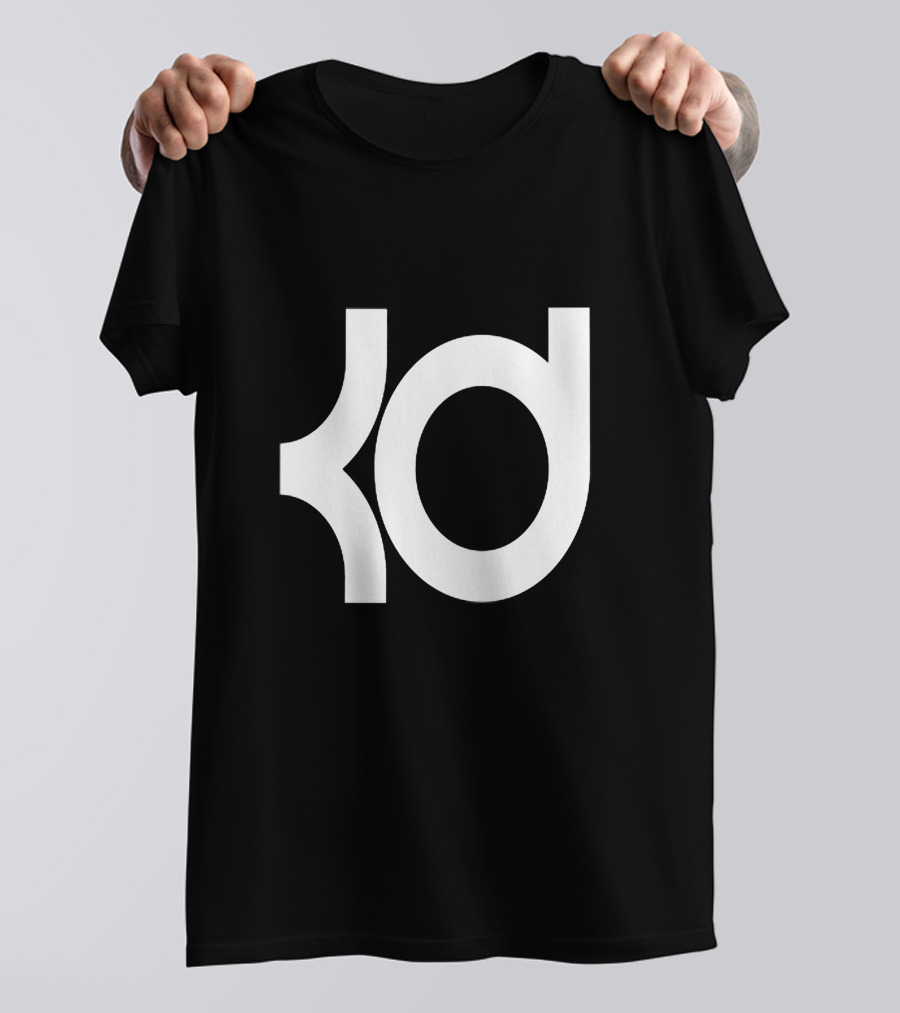 Kevin Durant KD Black Background White T-Shirt