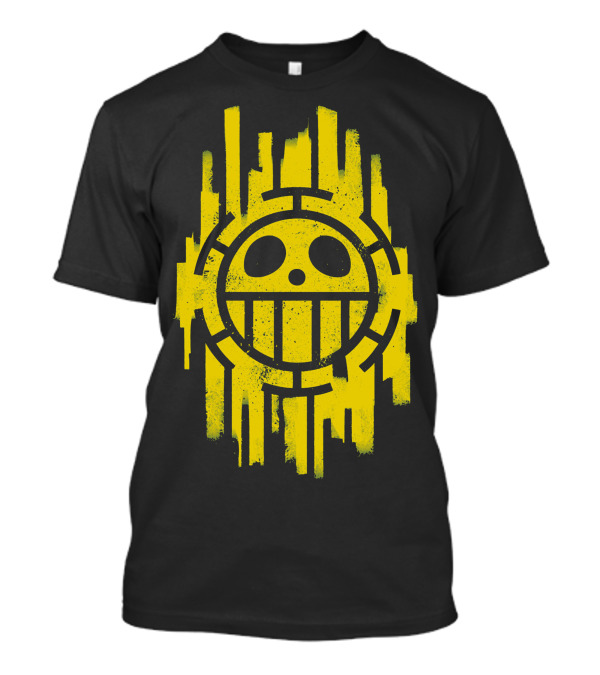 One Piece Trafalgar Law Jolly Roger Yellow Heart Pirates Emblem T-Shirt