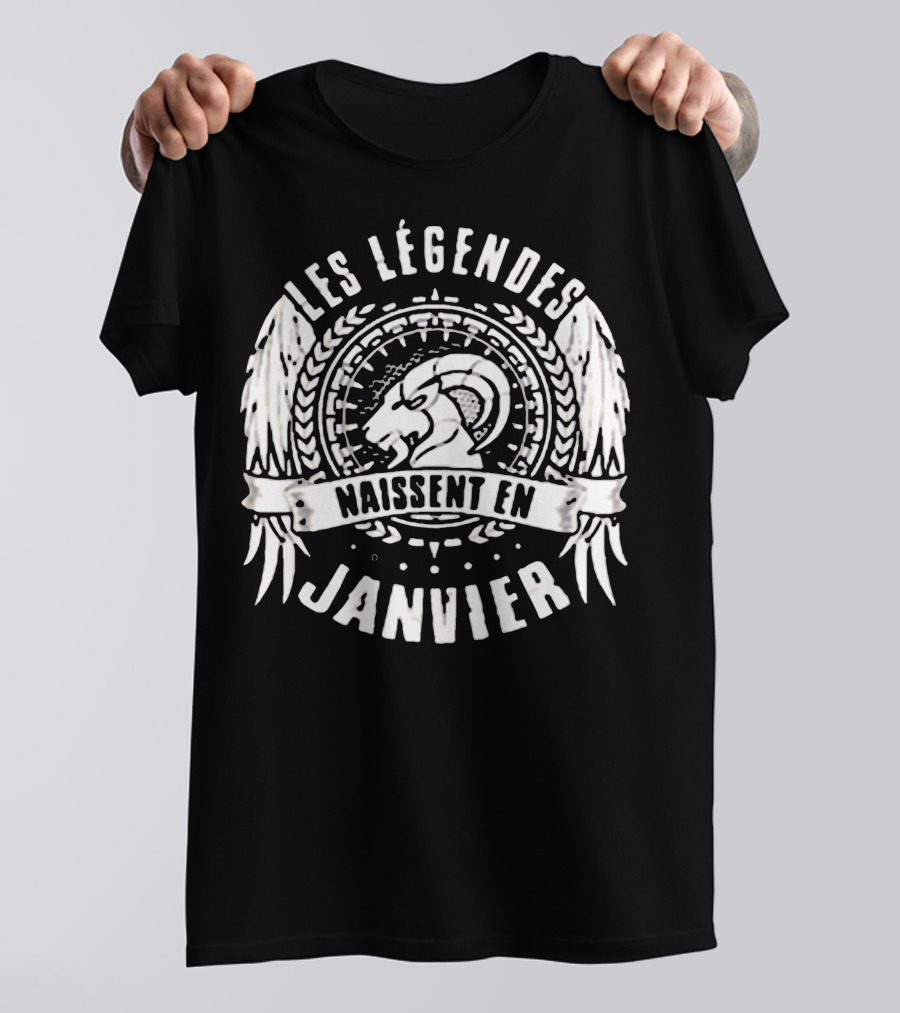 Les Légendes Naissent En Janvier Capricorne Ailes T-Shirt
