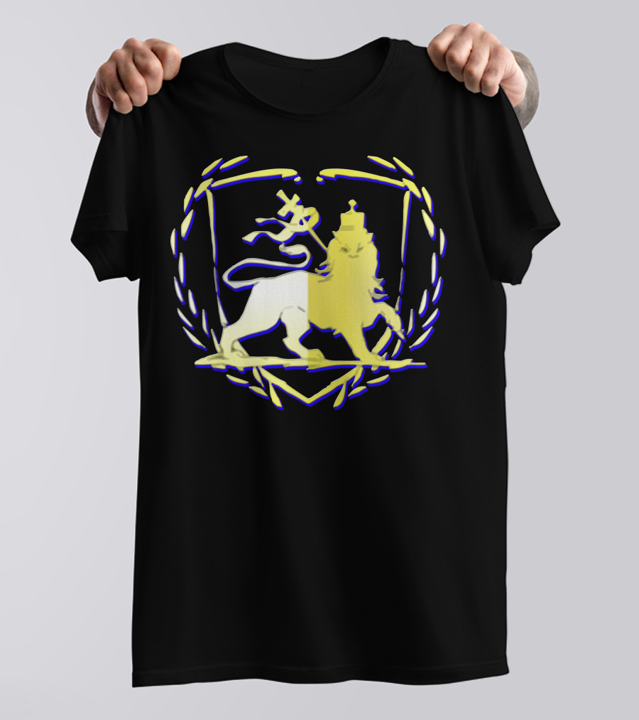 Lion Of Judah Rasta Reggae Roots Clothing Laurel Emblem T-Shirt