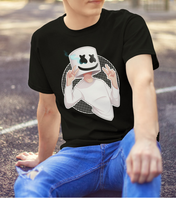 Marsmello Peace Sign Cartoon Character T-Shirt
