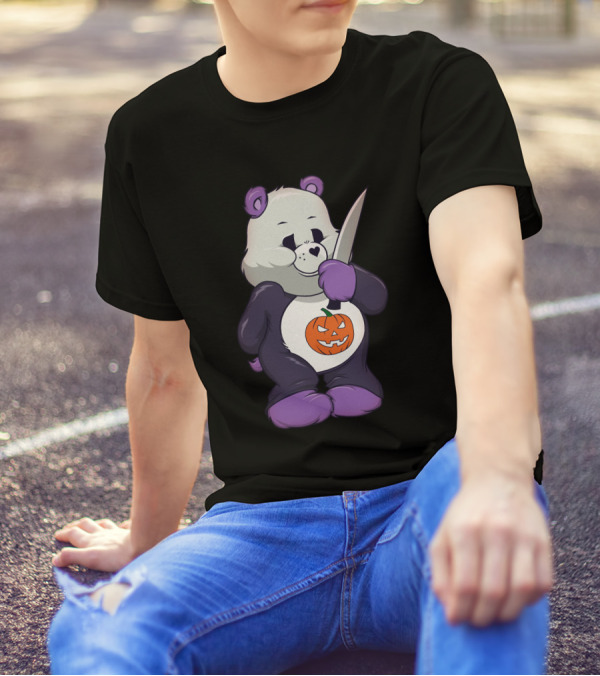 Michael Myers Scare Bear Halloween Pumpkin Knife T-Shirt