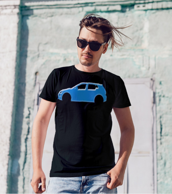 Blue Hatchback Car T-Shirt
