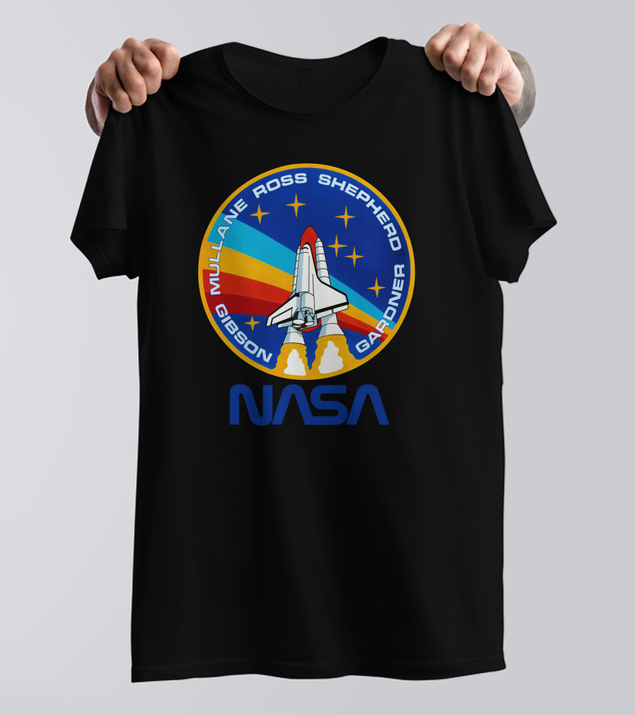 NASA Space Shuttle Mission Patch Mullane Ross Shepherd Gibson Gardner T-Shirt