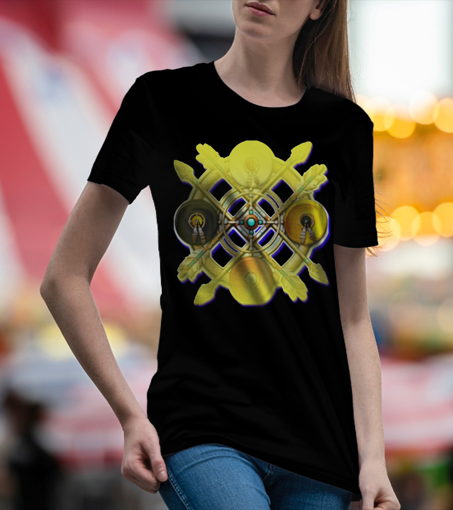 Native American Medicine Wheel Mandala Circular Pattern With Crossed Arrows And Feather Elements T-Shirt