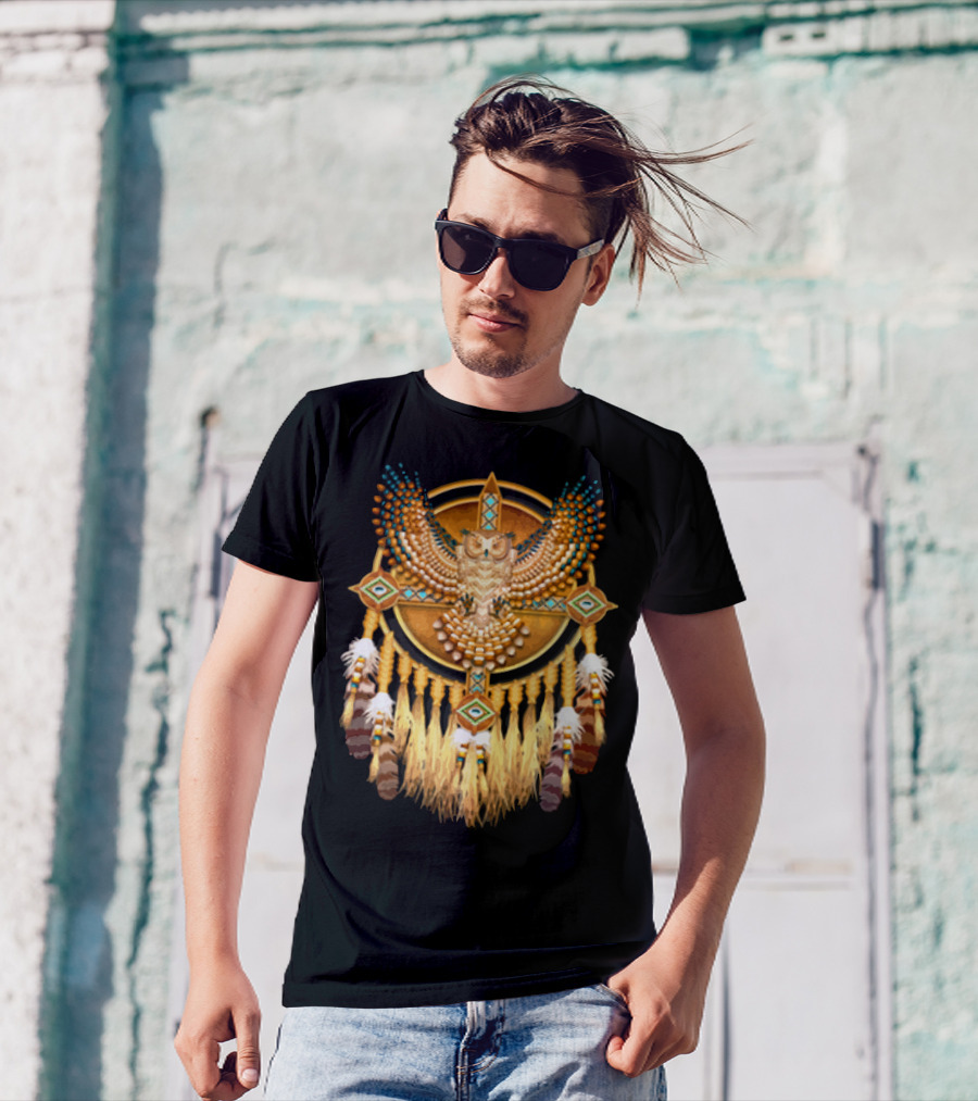 Native Owl Feather Dreamcatcher T-Shirt