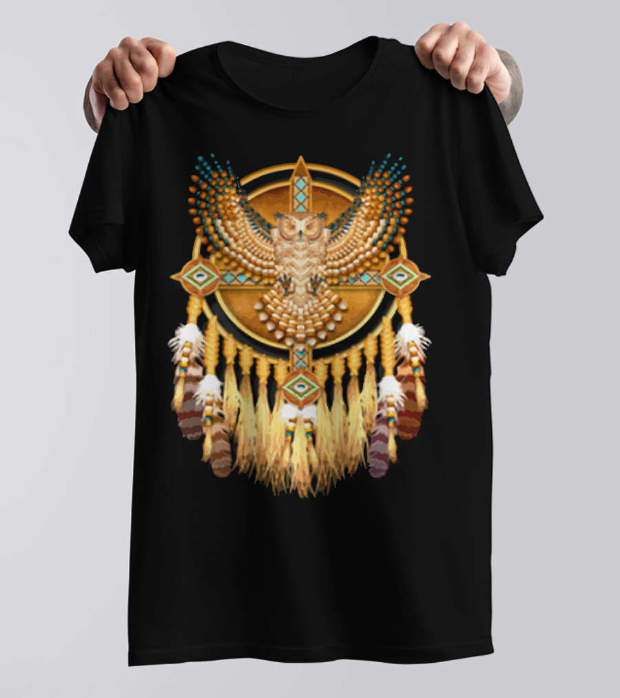 Native Owl Feather Dreamcatcher T-Shirt