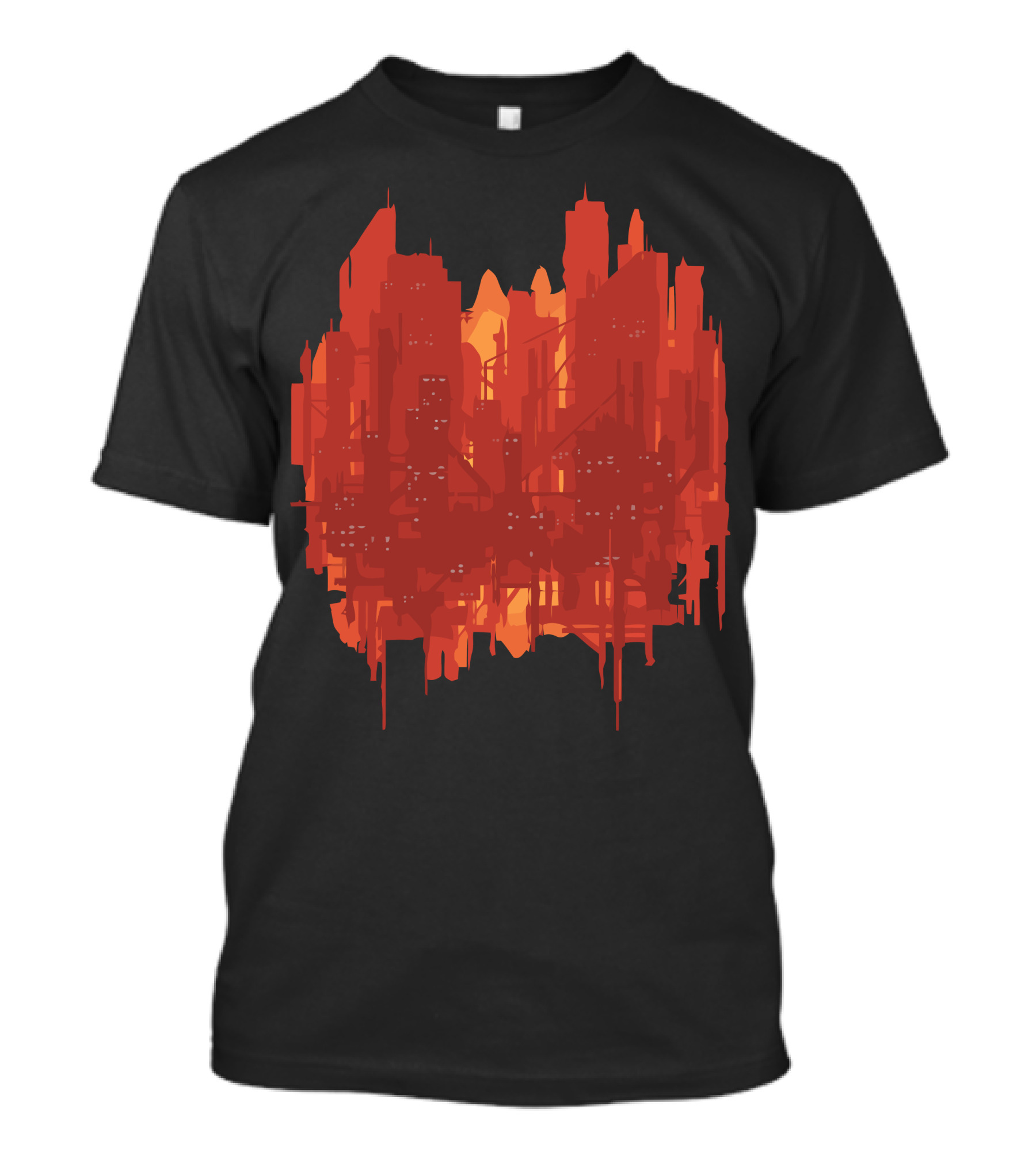 Neo Australia Red Futuristic Skyline T-Shirt