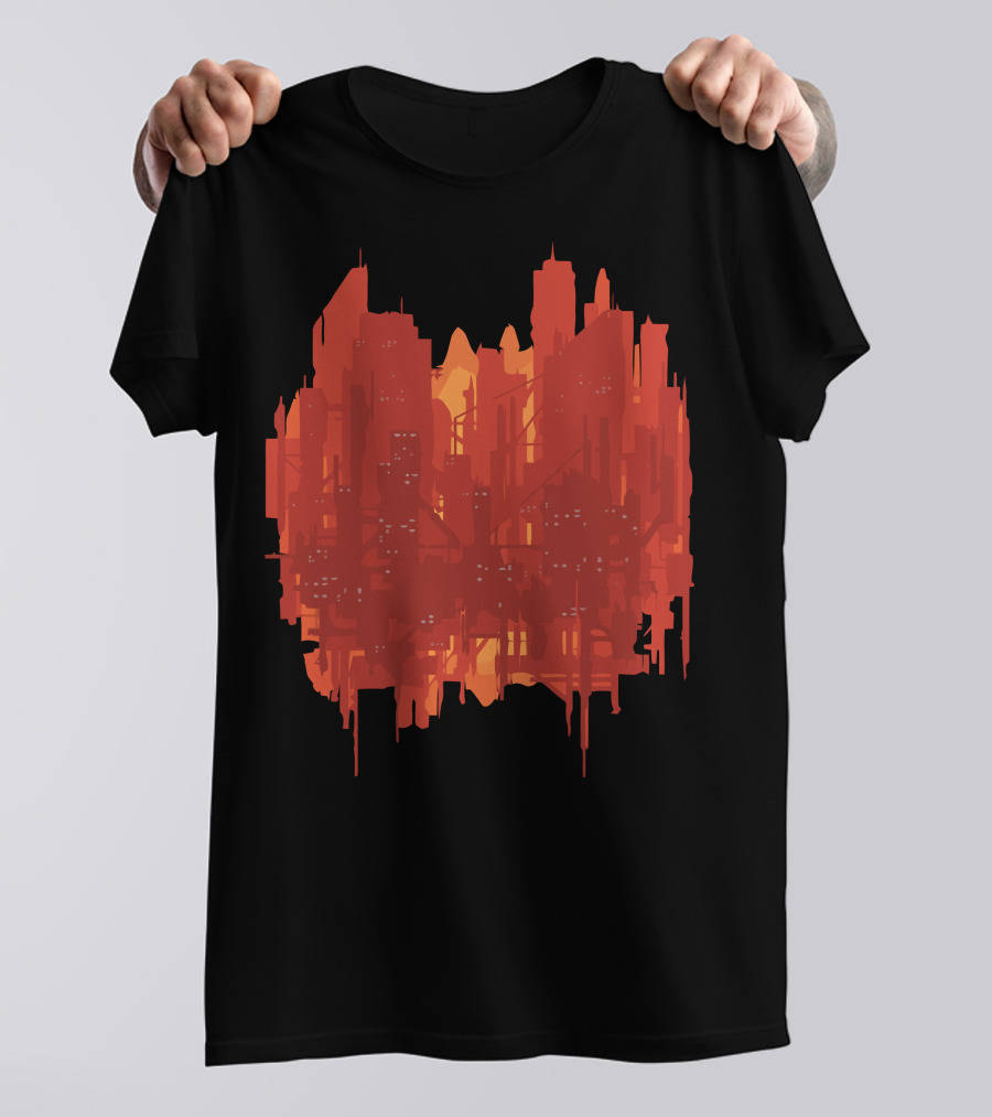 Neo Australia Red Futuristic Skyline T-Shirt