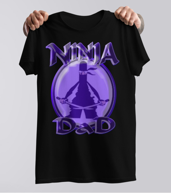 Ninja Dad Dual Sword Circle Shadow T-Shirt