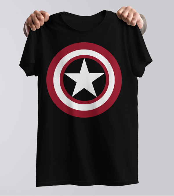 Captain America Distressed Shield Star Emblem All Sizes T-Shirt